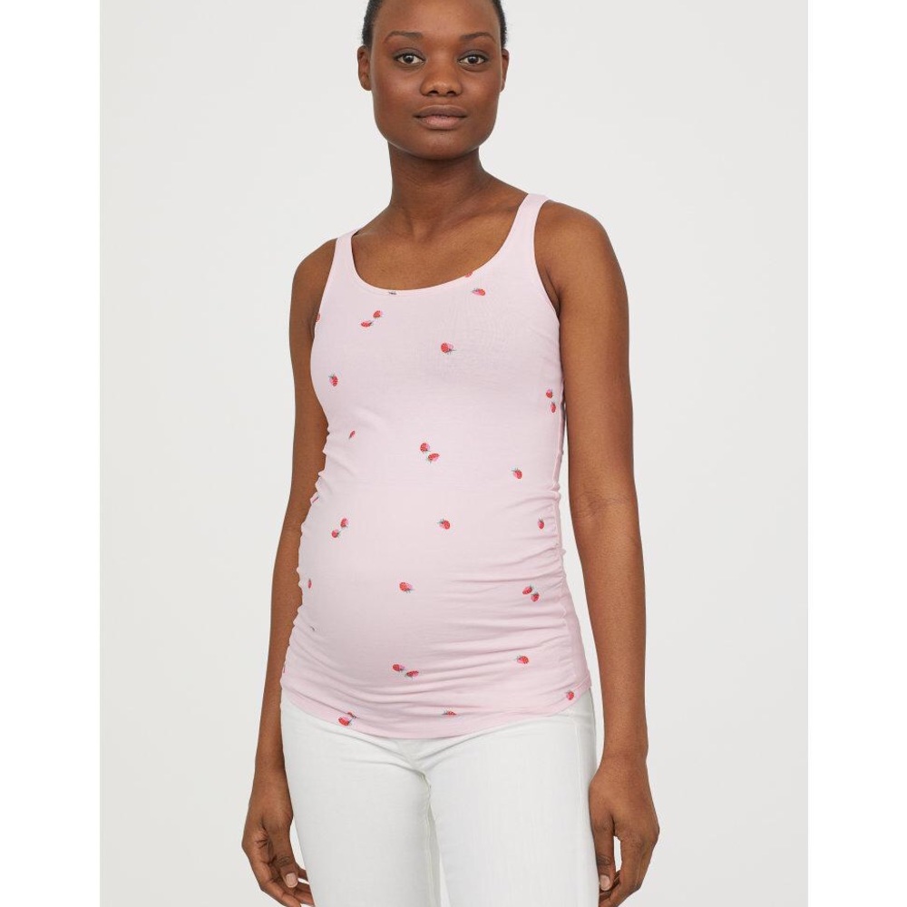 H&M MAMA Jersey Tank Top Strawberry design